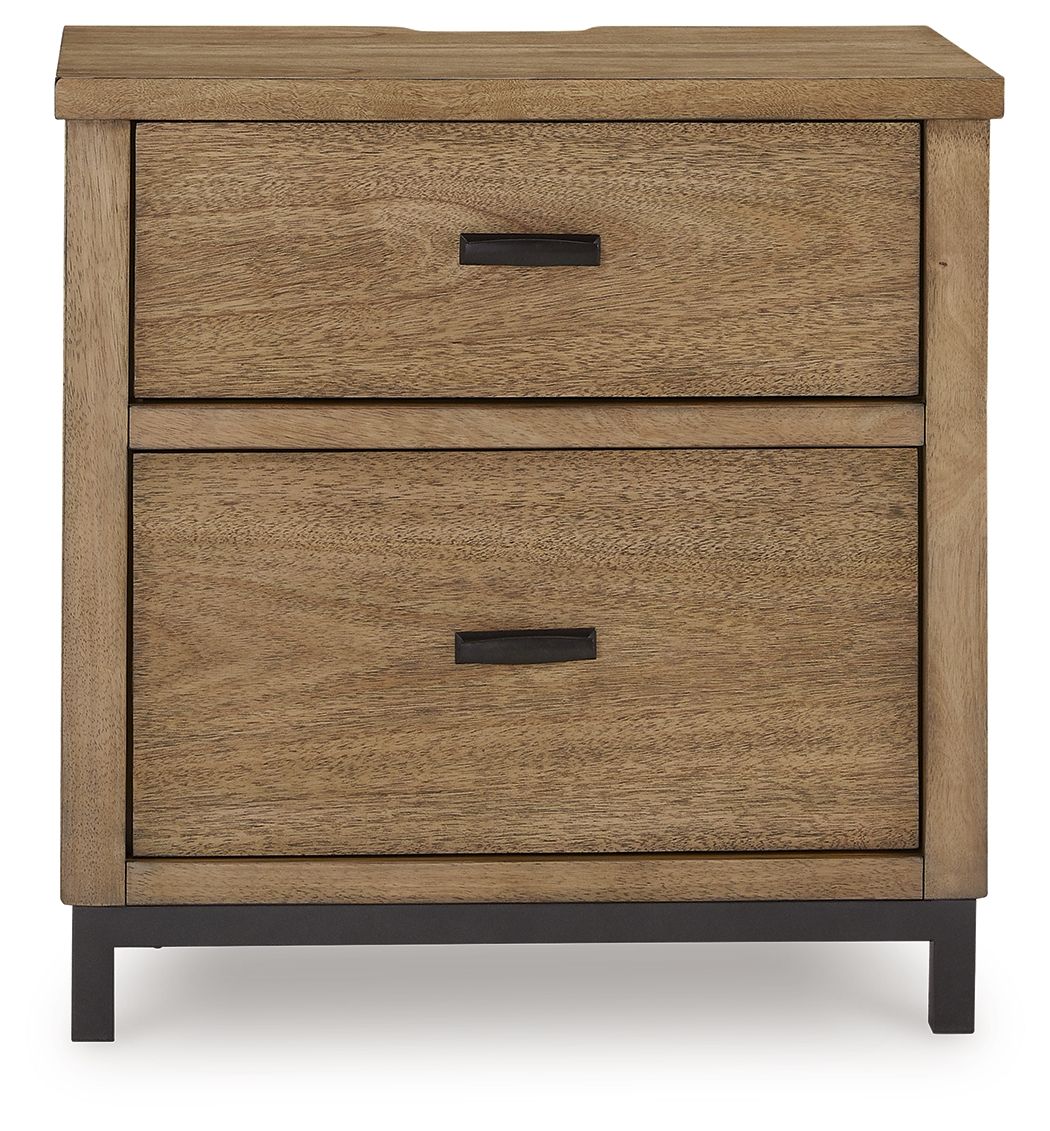 Tomtyn - Light Brown - Two Drawer Night Stand