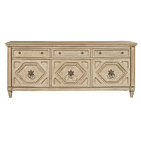 3-Door Entertainment Console With Storage Drawers - Natural