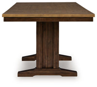 Rylandeen - Rectangular Dining Room Counter Height Extension Table - Light Brown / Dark Brown