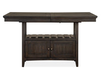 Westley Falls - Extendable Counter Height Dining Table With 4 Counter Chairs - Graphite / Beige