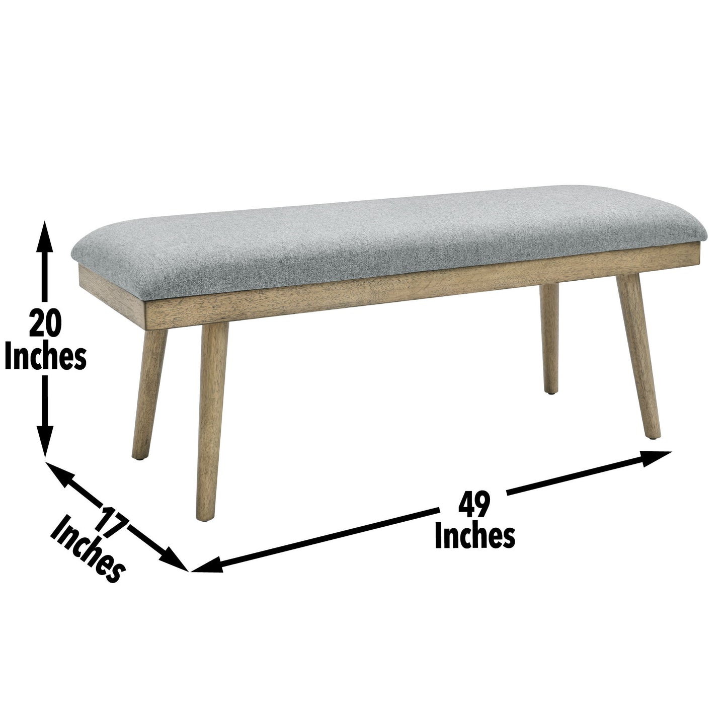 Vida - Polyester Dining Bench - Gray