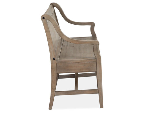 Paxton Place - Bench With Back - Dovetail Gray
