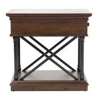 Tribeca - Drawer Chair Side Table - Cordovian Brown