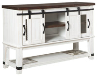 Valebeck - White / Brown - Dining Room Server