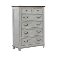 River Place - 6 Drawer Chest - Riverstone White & Tobacco