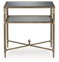 Cloverty - Aged Gold Finish - Rectangular End Table