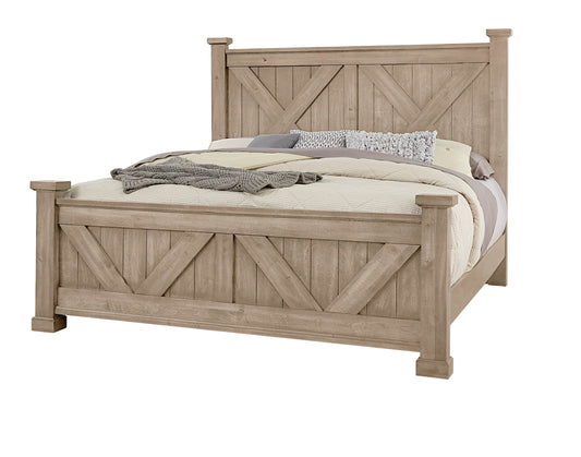 Cool Rustic - California King X Bed With X footboard - Clear Maple