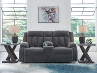 Observation - Steel - Double Reclining Power Loveseat With Console