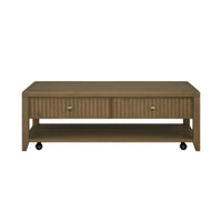 Reed - Rectangular Coffee Table With Casters - Driftwood Oak