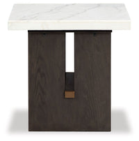 Burkhaus - White / Dark Brown - Rectangular End Table