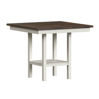 Brooks - 5 Piece Counter Set With Table And 4 Upholstery Seat & Wood Back Chairs - Medium Brown & White