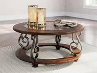 Frallyn - Round Cocktail Table - Dark Brown