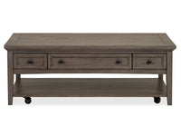 Paxton Place - Rectangular Cocktail Table With Casters - Dovetail Gray