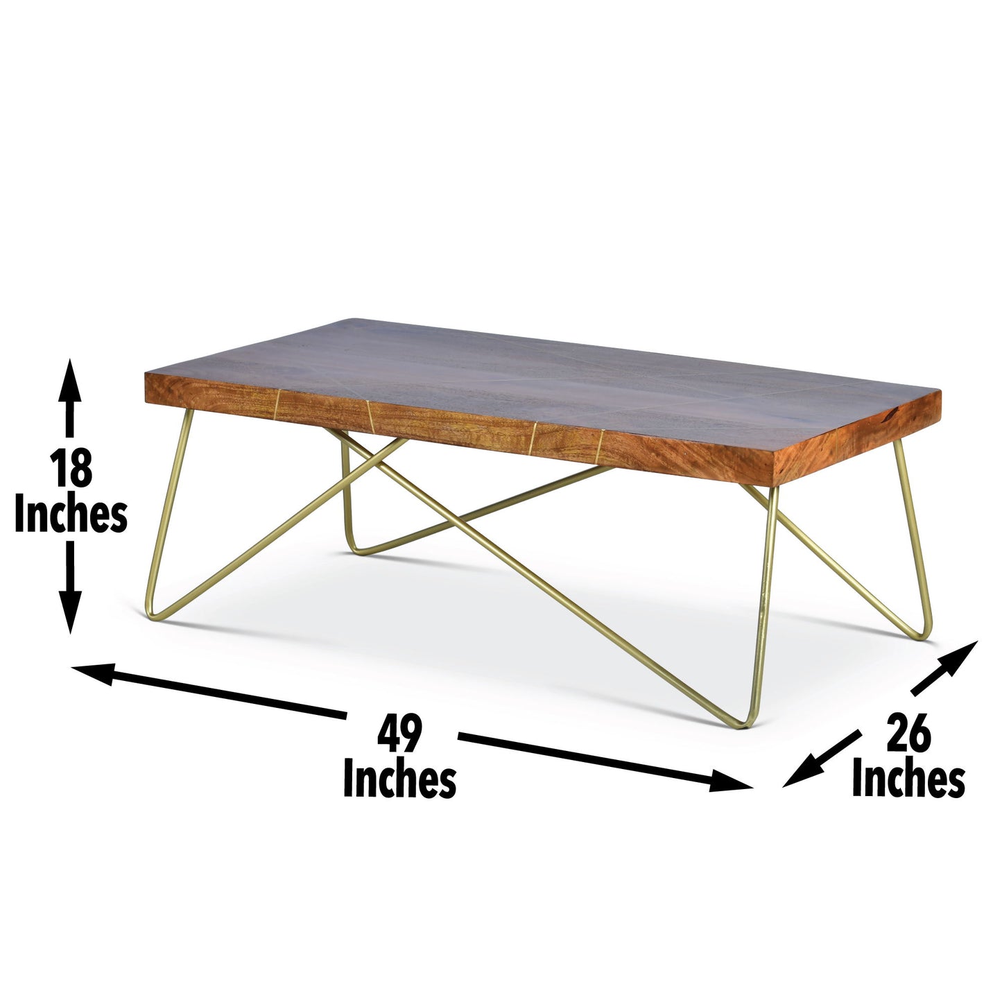 Walter - Brass Inlay Cocktail Table - Brown