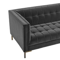 Isaac - Channel Stitch Velvet Sofa