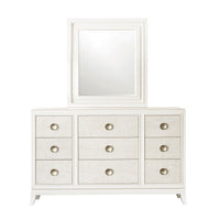 Melrose - Beveled Dresser Mirror with LED Lights in a White Finish - White