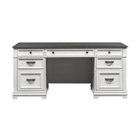 Allyson Park - Credenza - Wirebrushed White / Charcoal
