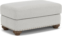 Patterson - Fabric Ottoman, Nailhead Trim