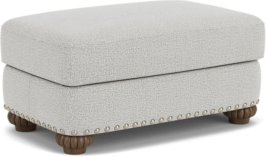 Patterson - Fabric Ottoman, Nailhead Trim
