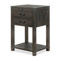 Abington - 2 Drawer Open Nightstand - Weathered Charcoal