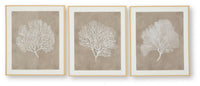 Hendridge - Taupe / White - Wall Art Set (Set of 3)
