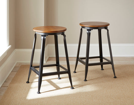 Adele - Counter Stool (Set of 2) - Dark Brown