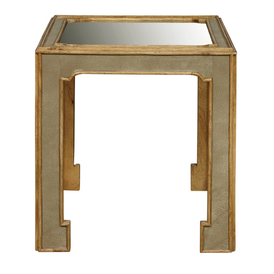 Art Deco - Side Table With Mirror Top - Gray