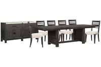 Plum Creek - 8 Piece Extendable Trestle Dining Table Set