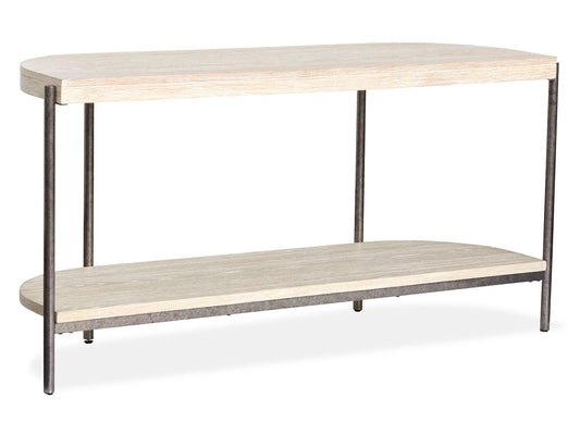 Jennings - Demilune Sofa Table - Edgecomb Grey And Weathered Antique Nickel
