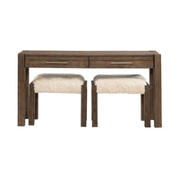 Broadmore - 3 Piece Table Set (1 Console Table 2 Console Stools) - Brown