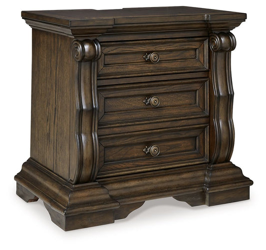 Maylee - Dark Brown - Three Drawer Night Stand