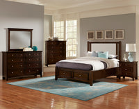 Bonanza - Pebble Gray Upholstered Bed With Storage Footboard