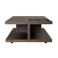 Athens - Rectangular Coffee Table With Casters - Chocolate Brown