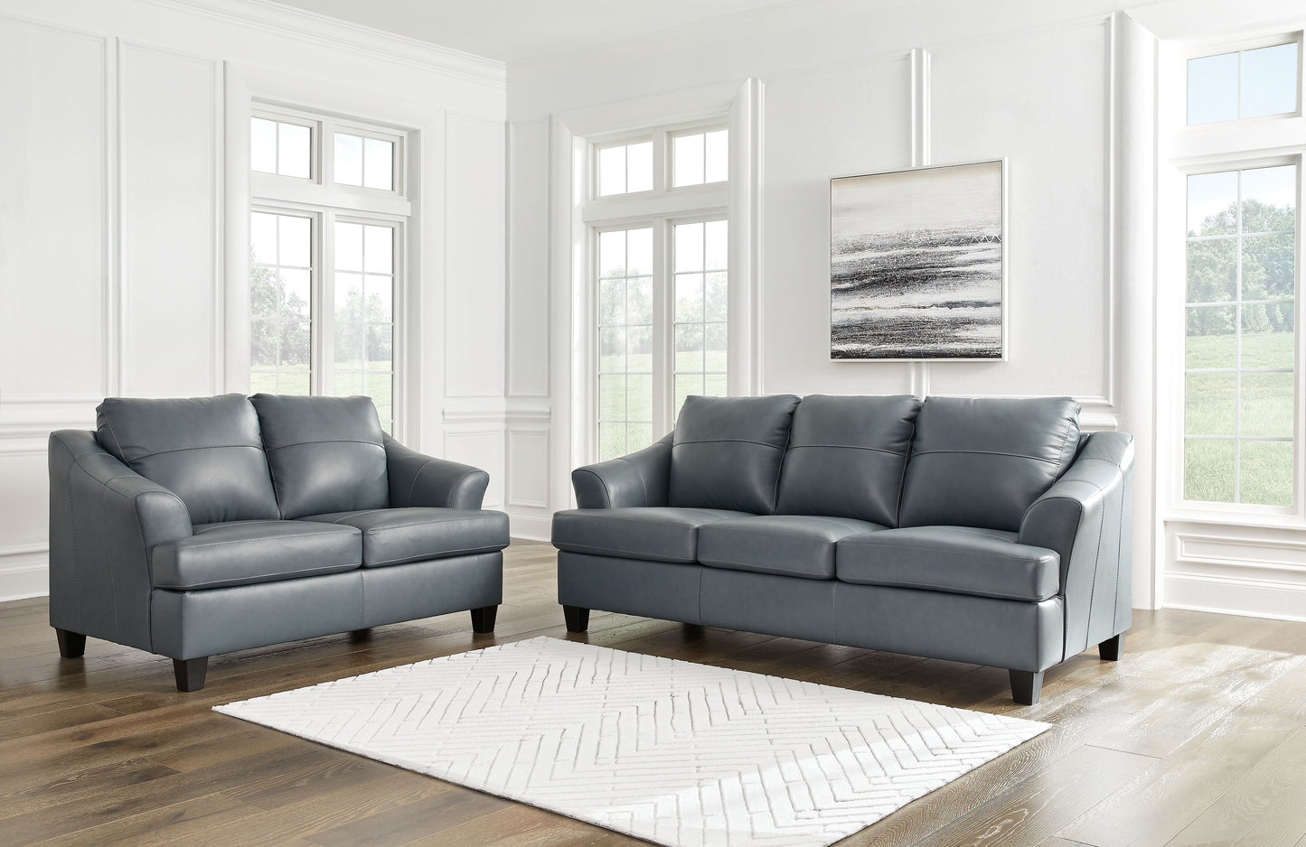 Genoa - Steel - 2 Pc. - Sofa, Loveseat