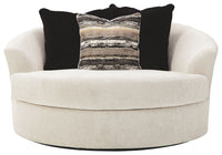 Cambri - Snow - Oversized Round Swivel Chair