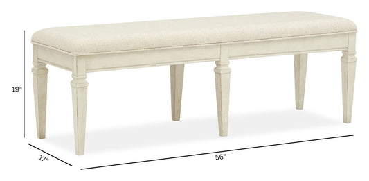 Newport - Bench With Upholstered Seat - Alabaster