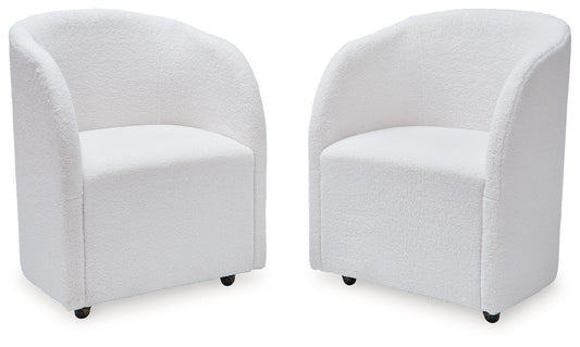 Rowanbeck - Ivory - Dining Upholstered Arm Chair (Set of 2)