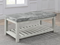 Canova - Gray Marble Top Coffee Table - White