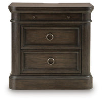 Wickenger - Two Drawer Night Stand - Dark Brown