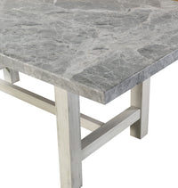 Canova - Gray Marble Top Dining - White