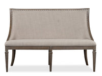 Lancaster - Bench With Upholstered Seat & Back - Dovetail Gray
