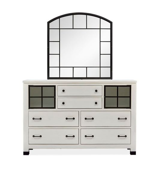 Harper Springs - Door Dresser With Shaped Mirror - Silo White