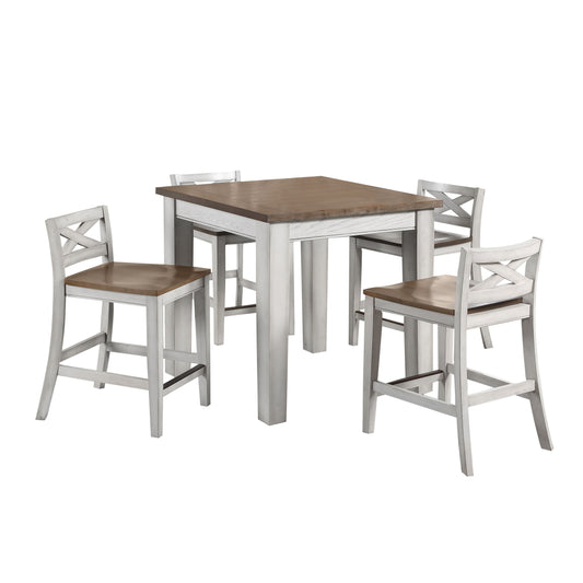 Lindale - 5 Piece Counter Dining Set - White