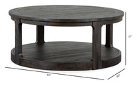 Boswell - Round Cocktail Table (With Casters) - Peppercorn