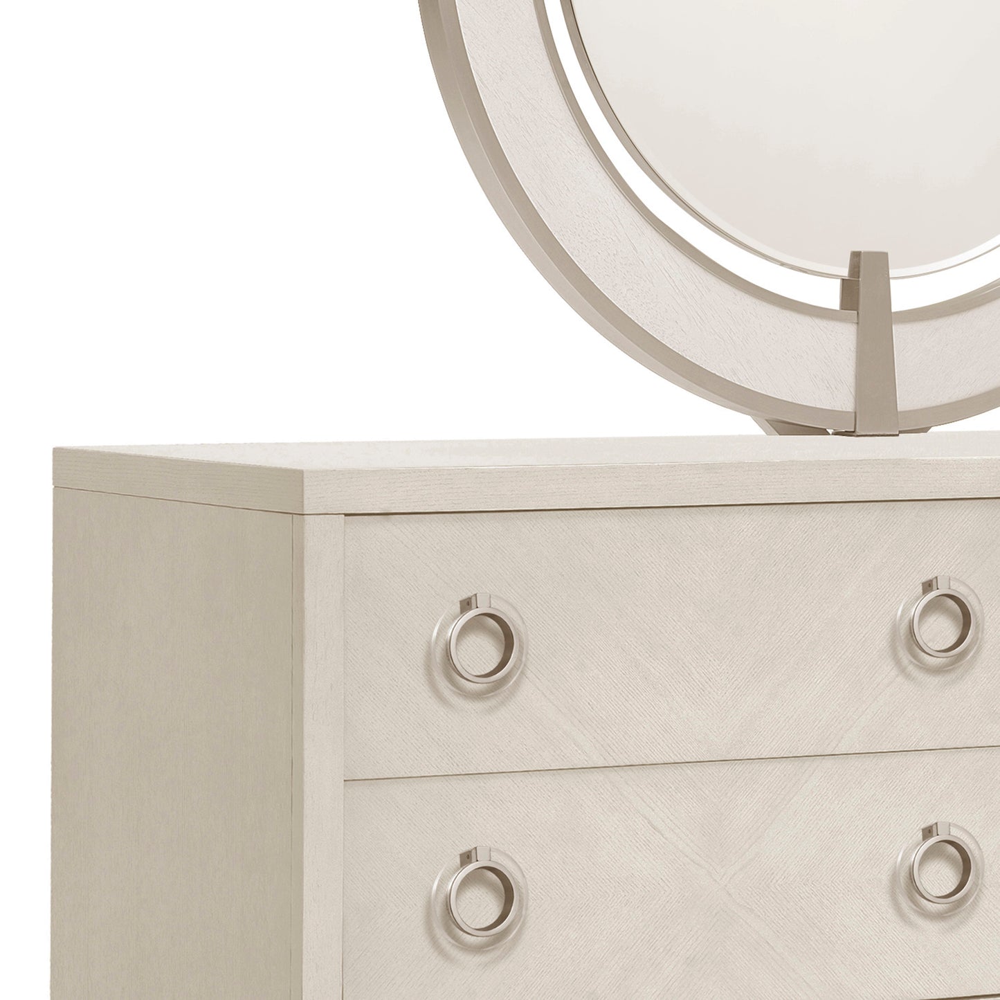 Brighton - Round Dresser Mirror - White