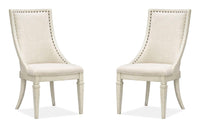 Newport - Dining Arm Chair With Upholstered Seat & Back (Set of 2) - Alabaster