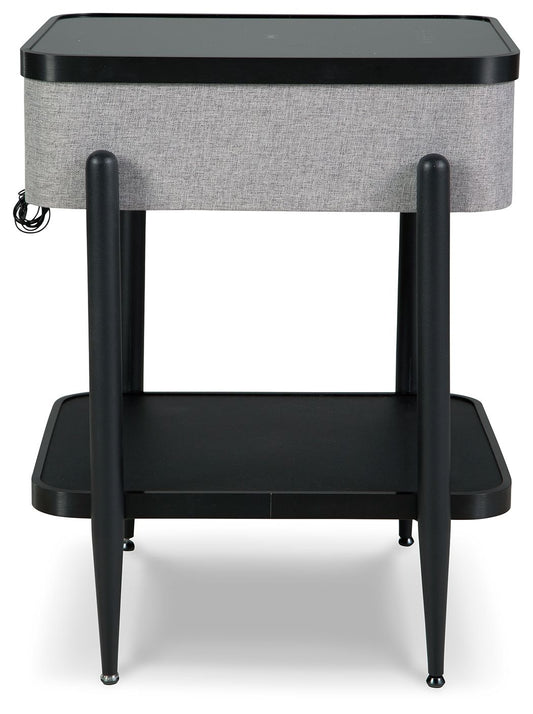 Jorvalee - Gray / Black - Accent Table with Speaker