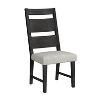 Jemma - Wood Back Dining Side Chair (Set of 2) - Dark Espresso / Beige Linen