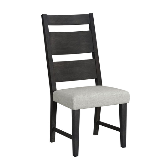 Jemma - Wood Back Dining Side Chair (Set of 2) - Dark Espresso / Beige Linen