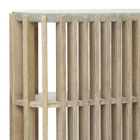 Pulaski Accents - Wood Slat Display Console with Concrete Top - Natural